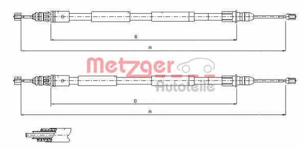 Metzger 11.6771 Cable Pull, parking brake 116771