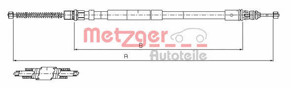 Metzger 11.6799 Parking brake cable, right 116799