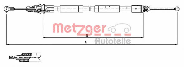 Metzger 11.6804 Cable Pull, parking brake 116804