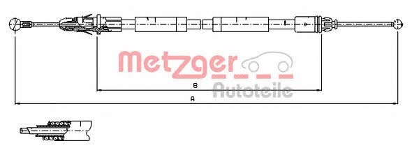 Metzger 11.6805 Parking brake cable, right 116805