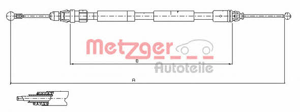 Metzger 11.6807 Parking brake cable left 116807