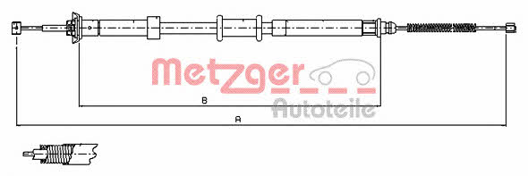 Metzger 12.0701 Cable Pull, parking brake 120701