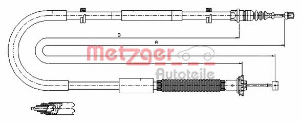 Metzger 12.0703 Parking brake cable left 120703