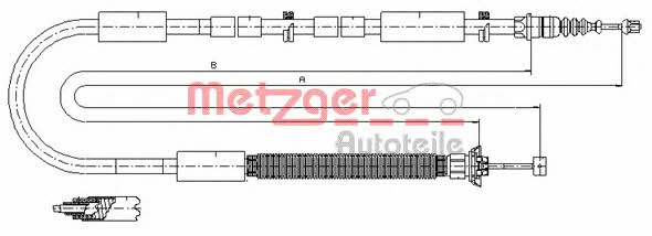 Metzger 12.0706 Parking brake cable, right 120706