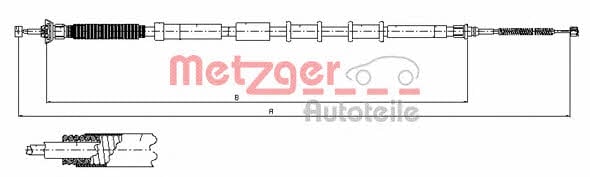 Metzger 12.0717 Parking brake cable left 120717