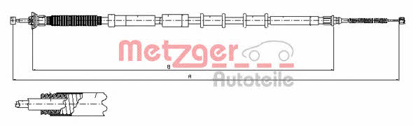 Metzger 12.0719 Cable Pull, parking brake 120719