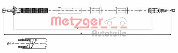 Metzger 12.0720 Cable Pull, parking brake 120720