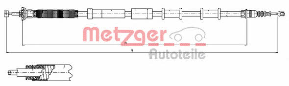 Metzger 12.0721 Parking brake cable left 120721