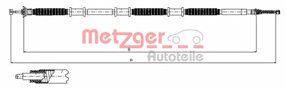 Metzger 12.0734 Parking brake cable left 120734