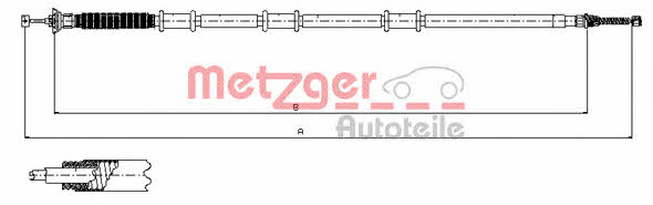 Metzger 12.0735 Parking brake cable, right 120735