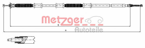 Metzger 12.0736 Parking brake cable, right 120736