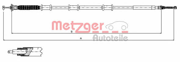 Metzger 12.0737 Parking brake cable left 120737
