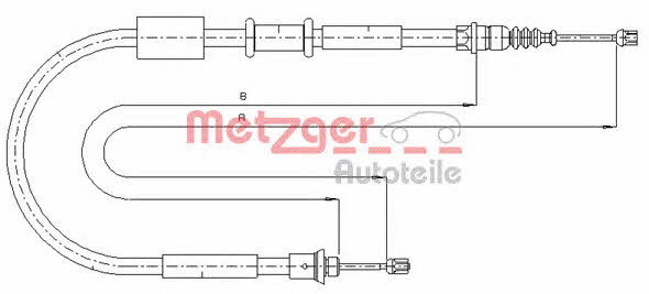 Metzger 1281P4 Cable Pull, parking brake 1281P4
