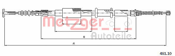 Metzger 461.10 Parking brake cable, right 46110