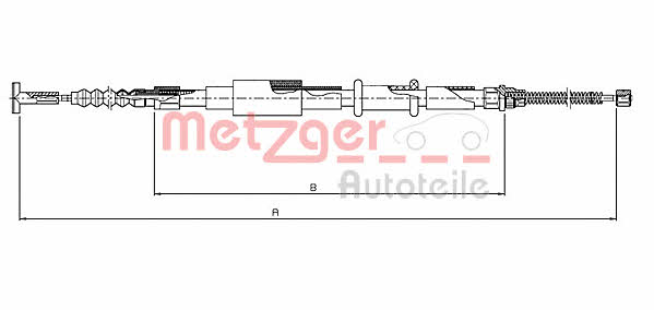 Metzger 461.8 Parking brake cable, right 4618