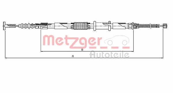Metzger 461.9 Parking brake cable left 4619