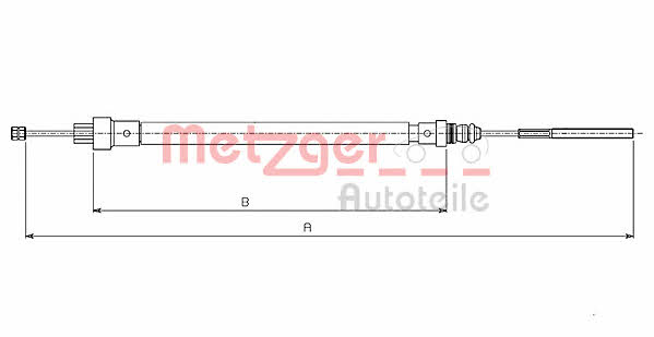 Metzger 491.3 Parking brake cable left 4913