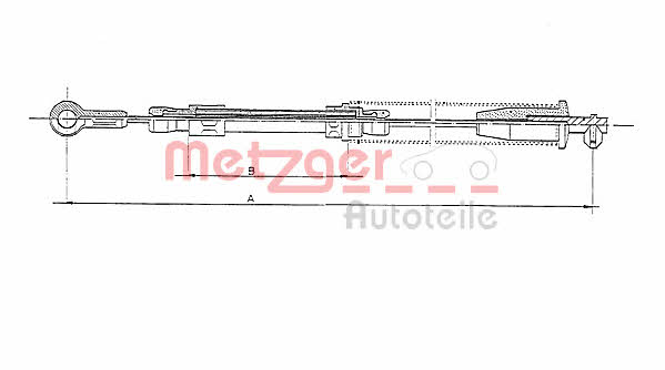 Metzger 1251.9 Cable Pull, parking brake 12519