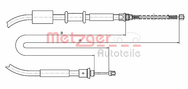 Metzger 1281P2 Parking brake cable left 1281P2