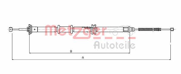 Metzger 12.0730 Parking brake cable, right 120730
