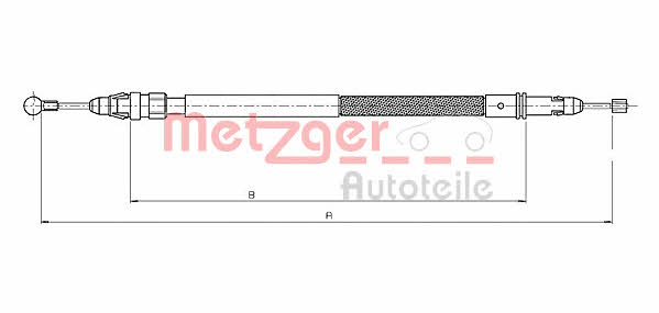 Metzger 12.0744 Cable Pull, parking brake 120744