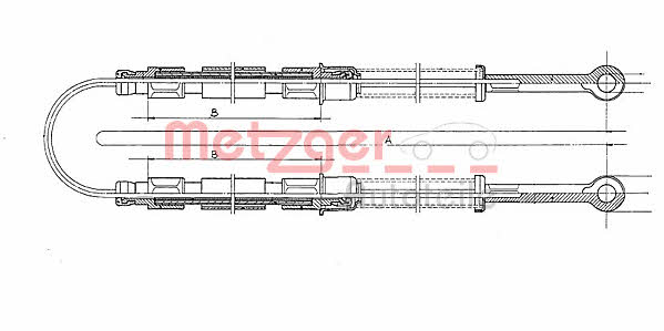 Metzger 12.102E Cable Pull, parking brake 12102E