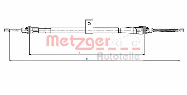 Metzger 17.0009 Parking brake cable, right 170009