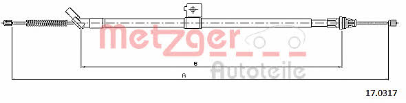 Metzger 17.0317 Cable Pull, parking brake 170317