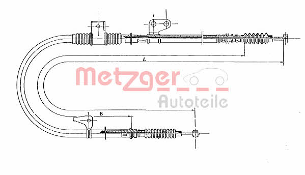 Metzger 17.0571 Parking brake cable, right 170571