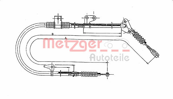 Metzger 17.0582 Parking brake cable, right 170582