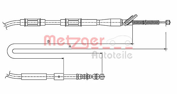 Metzger 17.1446 Parking brake cable, right 171446
