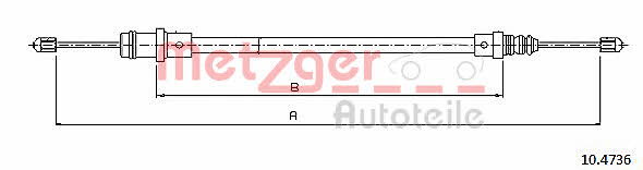 Metzger 10.4736 Cable Pull, parking brake 104736