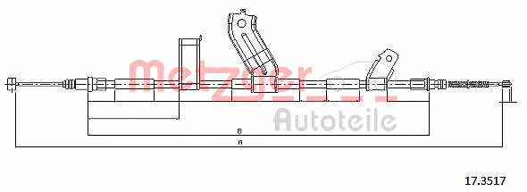 Metzger 17.3517 Cable Pull, parking brake 173517