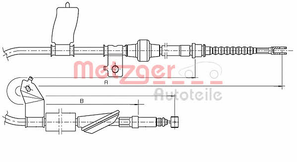 Metzger 17.4018 Cable Pull, parking brake 174018