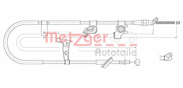 Metzger 17.5061 Parking brake cable left 175061