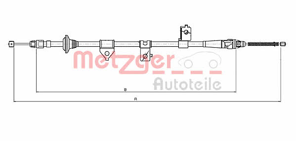 Metzger 17.6026 Parking brake cable, right 176026