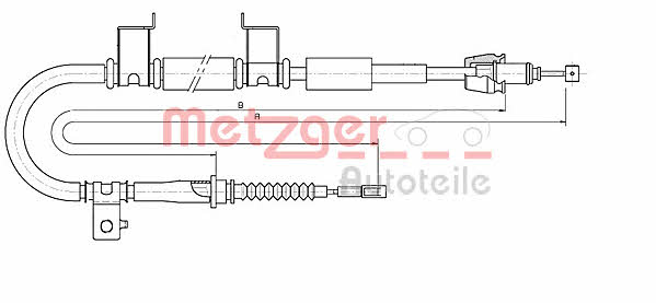 Metzger 17.6053 Parking brake cable, right 176053