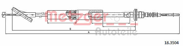 Metzger 18.3504 Clutch cable 183504