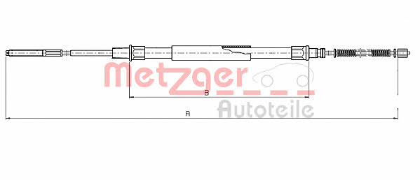 Metzger 19.102E Cable Pull, parking brake 19102E
