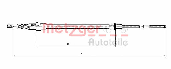 Metzger 19.105E Cable Pull, parking brake 19105E