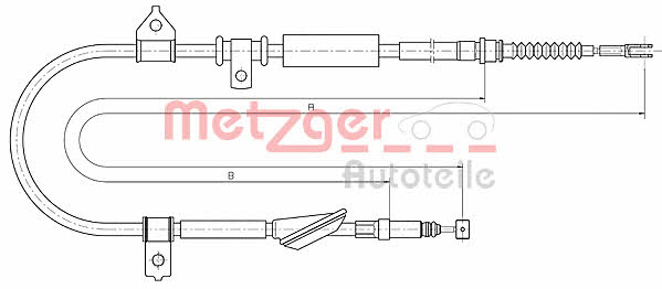 Metzger 10.5238 Parking brake cable, right 105238