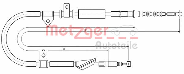 Metzger 10.5239 Parking brake cable left 105239