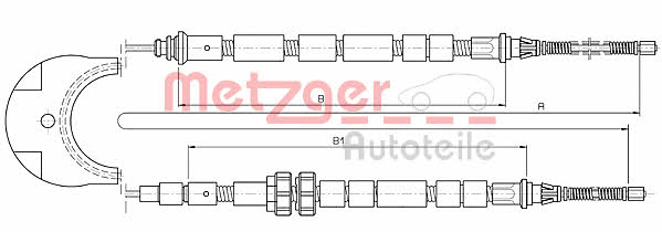 Metzger 10.5333 Cable Pull, parking brake 105333