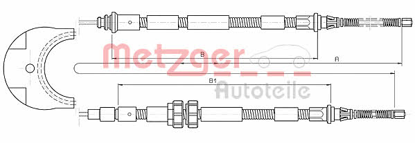 Metzger 10.5354 Cable Pull, parking brake 105354