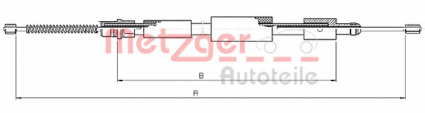 Metzger 10.6027 Parking brake cable left 106027
