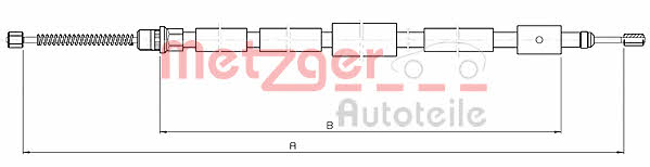 Metzger 10.6032 Parking brake cable, right 106032