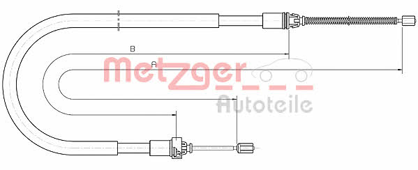 Metzger 10.6033 Cable Pull, parking brake 106033