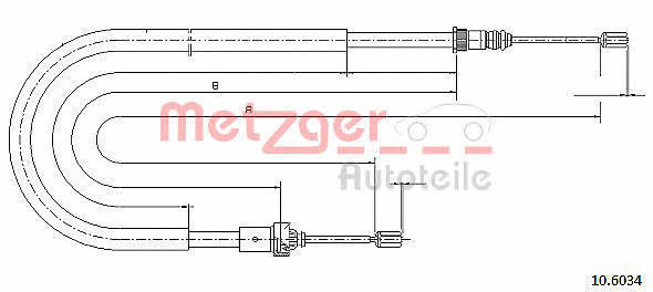 Metzger 10.6034 Cable Pull, parking brake 106034