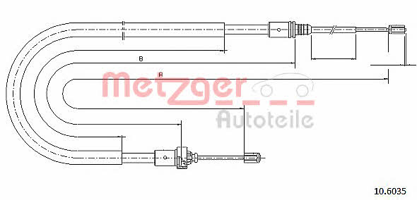 Metzger 10.6035 Cable Pull, parking brake 106035