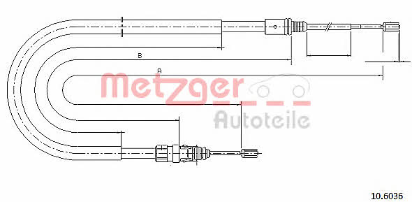Metzger 10.6036 Cable Pull, parking brake 106036